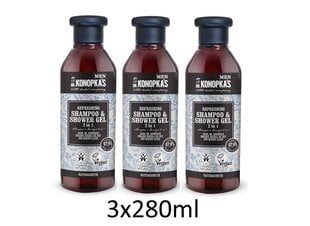 Šampūnas ir dušo želė 2in1 Dr. Konopka's vyrams, 3 x 280 ml kaina ir informacija | Šampūnai | pigu.lt