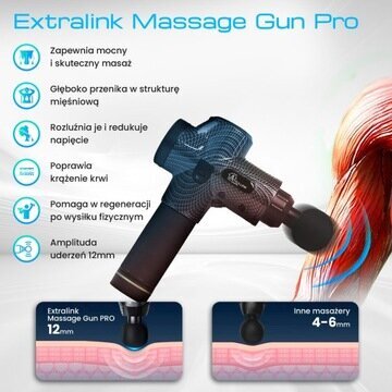 Extralink Massage Gun Pro kaina ir informacija | Masažuokliai | pigu.lt