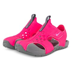 Сандалии для девочек Nike Sunray Protect 2, неоновые розово-серые цена и информация | Детские сандали | pigu.lt