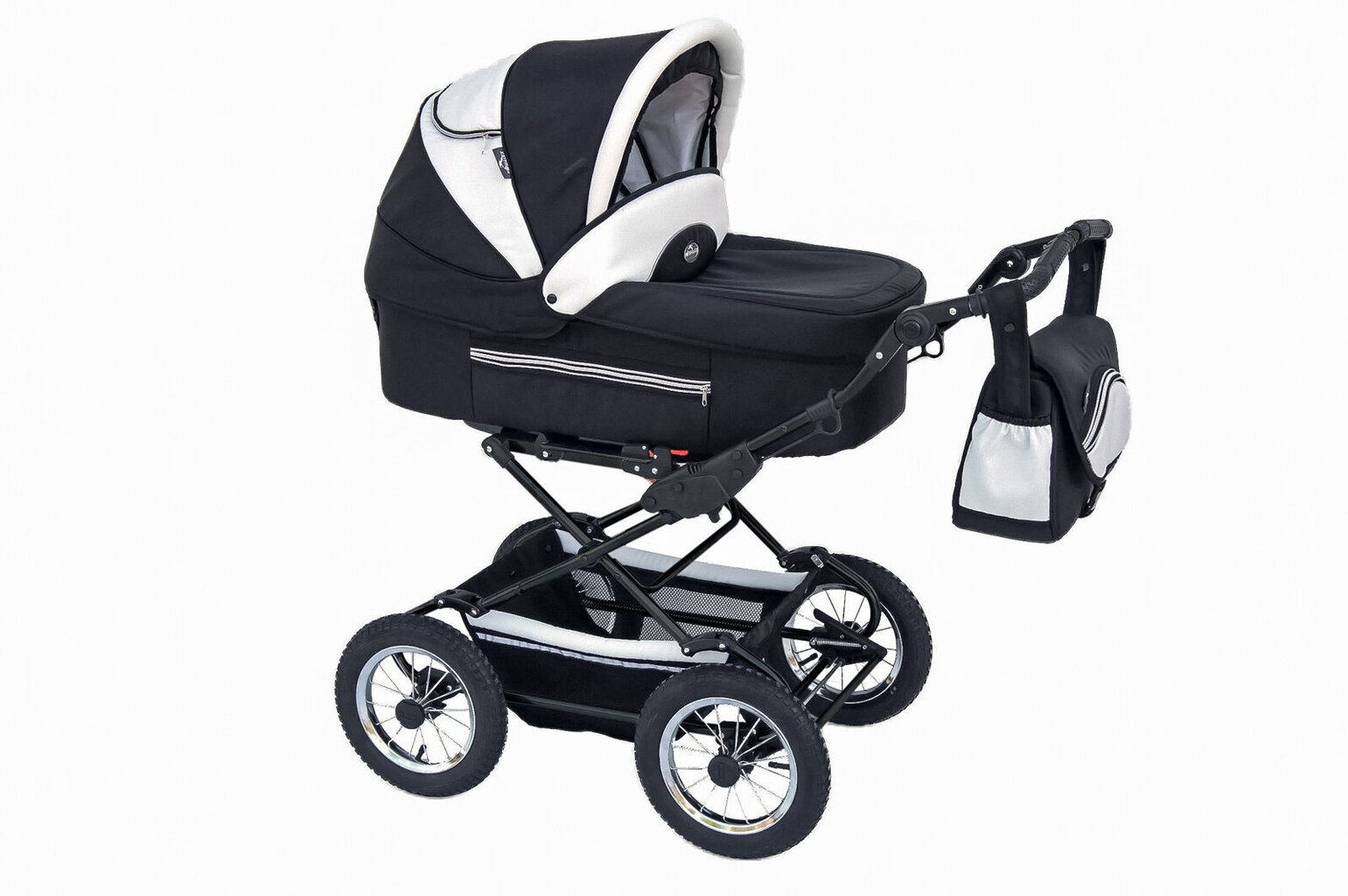 Vežimėlis Baby Fashion Fanari 2in1, black/white kaina ir informacija | Vežimėliai | pigu.lt