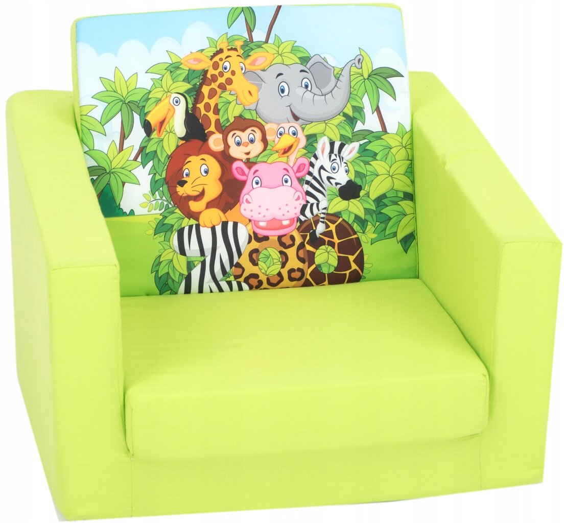 Vaikiškas fotelis Delsit, žalias kaina ir informacija | Vaikiški sėdmaišiai, foteliai, pufai | pigu.lt