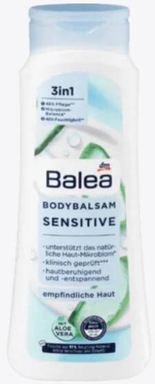 Kūno balzamas Balea Sensitive Body Balsam, medvilnės ekstraktas ir alijošius, 400 ml цена и информация | Kūno kremai, losjonai | pigu.lt