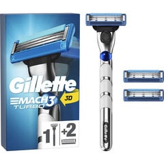 Гилетт Мач 3 Турбо Бритва + 3 Лезвия цена и информация | Косметика и средства для бритья | pigu.lt