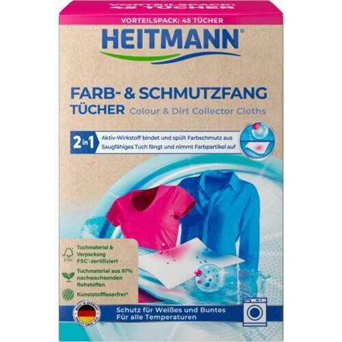 Heitmann skalbimo lapeliai, 45 vnt. kaina ir informacija | Skalbimo priemonės | pigu.lt