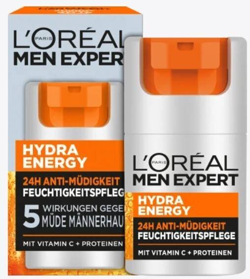 Veido kremas L'Oreal Men Expert Hydra Energy 24h vyrams, 50 ml цена и информация | Veido kremai | pigu.lt