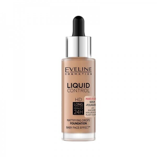 Toninis kremas Eveline Cosmetics Liquid Control 24H, 32ml, 060 sunny beige цена и информация | Makiažo pagrindai, pudros | pigu.lt