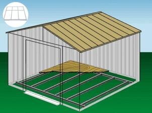 Sandėliuko grindų rėmas, 2,0x1,8 m, pilkas цена и информация | Садовые сараи, дровницы | pigu.lt