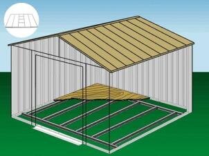 Sandėliuko grindų rėmas, 3,2x2,4 m, pilkas цена и информация | Садовые сараи, дровницы | pigu.lt