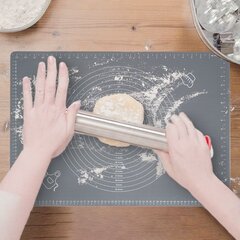 Коврик для теста SILICON Dough MAT XL 65x45 см с мерным стаканом цена и информация | Кухонная утварь | pigu.lt