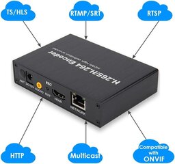 Видеокодер H.265/H.264 HDMI, конвертер цена и информация | Смарттехника и аксессуары | pigu.lt