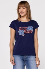 Футболка женская Lee Cooper Flowers12 1010, синий цена и информация | Женские футболки | pigu.lt
