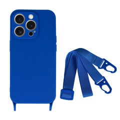 Силиконовый чехол с ремешком для Iphone 14 Pro Max дизайн 2, синий цена и информация | Чехлы для телефонов | pigu.lt