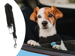 Amortizuojantis automobilinis pavadėlis Dogsy, juodas, 0.8 m. цена и информация | Поводки для собак | pigu.lt