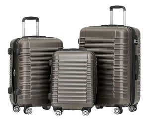 3 lagaminų komplektas Suitcase, rudas kaina ir informacija | Lagaminai, kelioniniai krepšiai | pigu.lt