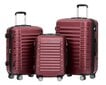 3 lagaminų komplektas Suitcase, raudonas цена и информация | Lagaminai, kelioniniai krepšiai | pigu.lt