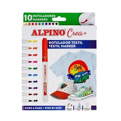 Набор маркеров для текстиля Alpino Crea+, 10 цветов цена и информация | Принадлежности для рисования, лепки | pigu.lt