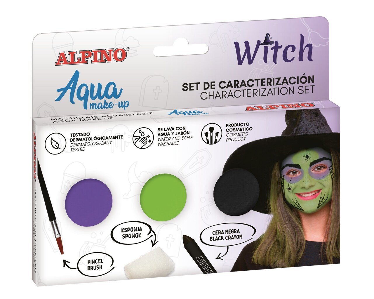 Grimo rinkinys Alpino Witch Aqua make-up, 3 spalvos kaina ir informacija | Karnavaliniai kostiumai | pigu.lt