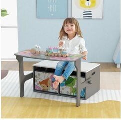 Vaikiškas stalas ir kėde Costway, pilkas kaina ir informacija | Vaikiškos kėdutės ir staliukai | pigu.lt