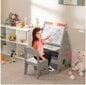 Dvipusis vaikiškas stalas ir kėdė su magnetinė lenta Costway,pilkas цена и информация | Vaikiškos kėdutės ir staliukai | pigu.lt