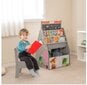 Dvipusis vaikiškas stalas ir kėdė su magnetinė lenta Costway,pilkas kaina ir informacija | Vaikiškos kėdutės ir staliukai | pigu.lt