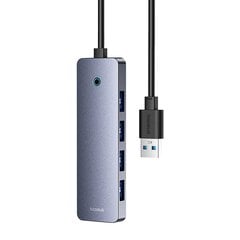 Hub 4in1 Baseus UltraJoy Lite 50cm USB-A to 4x USB 3.0 + USB-C 5V (grey) цена и информация | Адаптеры, USB-разветвители | pigu.lt
