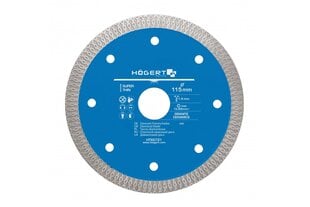 Deimantinis diskas keraminėms plytelėms 115 mm, HT6D721, Hogert kaina ir informacija | Mechaniniai įrankiai | pigu.lt
