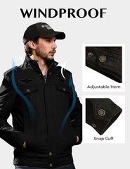 Мужская зимняя куртка WenVen, черная цена и информация | Мужские куртки | pigu.lt