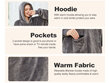 Megztinis pledas su telefono kišene, pilkas цена и информация | Originalūs džemperiai | pigu.lt