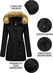 Женская хлопковая зимняя куртка YXP, черная цена и информация | Женские куртки | pigu.lt
