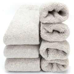 Vilnonės kojinės unisex Yoicy, smėlio spalvos, 3 poros kaina ir informacija | Vyriškos kojinės | pigu.lt