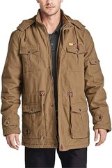 Мужская хлопковая зимняя куртка TACVASEN, бежевая цена и информация | Мужские куртки | pigu.lt
