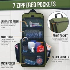 Косметичка - дорожная сумка/несессер D&D Wanderlust, зеленая цена и информация | Чемоданы, дорожные сумки  | pigu.lt