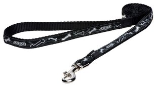 Antkaklis Rogz Fixed Dog Lead, Black Bone Design, 16 mm kaina ir informacija | Pavadėliai šunims | pigu.lt