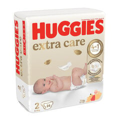 Sauskelnės Huggies Extra Care 2 (3-6 kg), 24 vnt. цена и информация | Подгузники | pigu.lt