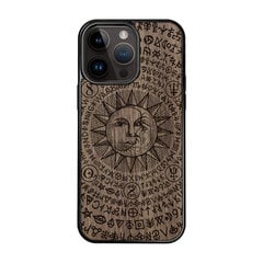 Деревянный чехол для iPhone 15 Pro Max FoxysCraft, Occult sun and moon, ореховое дерево цена и информация | Чехлы для телефонов | pigu.lt