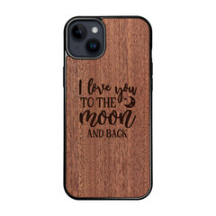 Деревянный чехол для iPhone 14 Plus FoxysCraft, I love you to the moon and back, красное дерево цена и информация | Чехлы для телефонов | pigu.lt