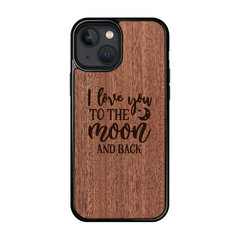 Деревянный чехол для iPhone 13 mini FoxysCraft, I love you to the moon and back, красное дерево цена и информация | Чехлы для телефонов | pigu.lt