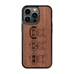 Деревянный чехол для iPhone 12 mini FoxysCraft, Three wise monkeys, красное дерево цена и информация | Чехлы для телефонов | pigu.lt