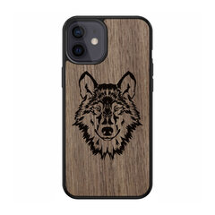 Деревянный чехол для iPhone 12 mini FoxysCraft, Wolf, ореховое дерево цена и информация | Чехлы для телефонов | pigu.lt
