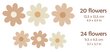 Gėlių sienų lipdukai, didelės smėlio spalvos gėlės, 44 vnt цена и информация | Lipnios plėvelės pagal spec. užsakymą | pigu.lt