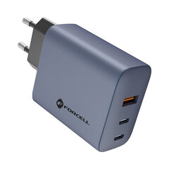 Настенное зарядное устройство Forcell F-Energy 2x USB-C + USB-A - 4A 65W Quick Charge 4.0 цена и информация | Зарядные устройства для телефонов | pigu.lt