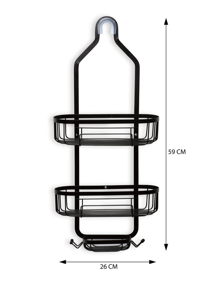 Dušo lentyna, "Alinco", juoda kaina ir informacija | Vonios kambario aksesuarai | pigu.lt