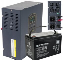 UPS Powermat PM-UPS-1000MW+PM-AGM-100AHM2 1000VA/800W 12V LCD цена и информация | Источник питания | pigu.lt
