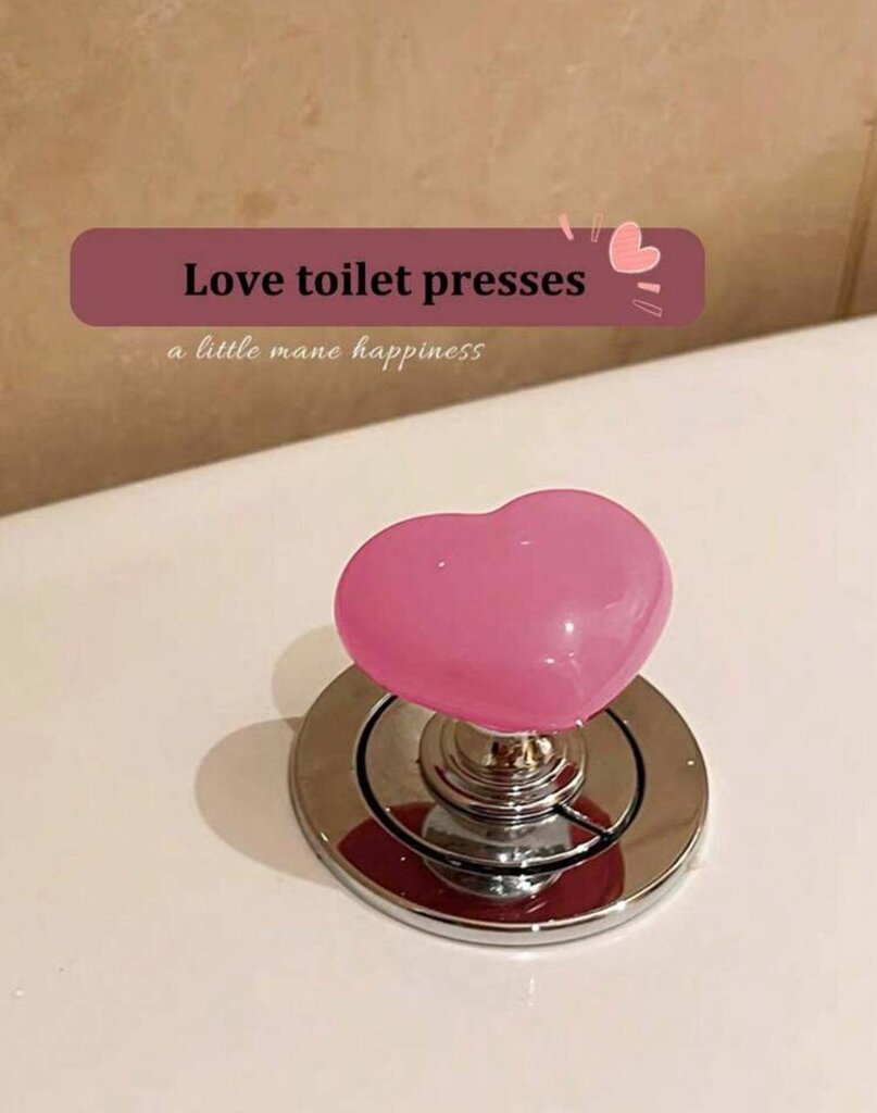 Širdies formos tualetinis mygtukas Electronics rožinis 1 vnt цена и информация | Priedai unitazams, bidė | pigu.lt