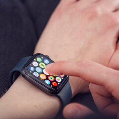 Wozinsky Watch Glass Гибридное стекло для Apple Watch 6 44 мм / Watch 5 44 мм / Watch 4 44 мм / Watch SE 44 мм, черный цена и информация | Аксессуары для смарт-часов и браслетов | pigu.lt