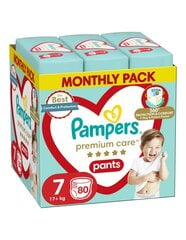 Подгузники Pampers Premium Care Pants, размер 7, 80 штук, 17+кг цена и информация | Подгузники | pigu.lt