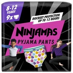 Ночные трусы-подгузники Pampers Ninjamas, 8-12 м, 9 штук цена и информация | Подгузники | pigu.lt