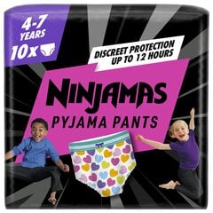 Пижамные трусы - подгузники Pampers Ninjamas Heart, 10 штук, 17-30 кг. цена и информация | Подгузники | pigu.lt