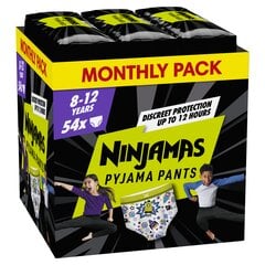 Naktinės sauskelnės - kelnaitės Pampers Ninjamas Space, 54 vnt, 27-43 kg kaina ir informacija | Sauskelnės | pigu.lt