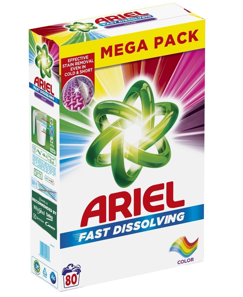 Ariel Color skalbimo milteliai, 4,4 kg kaina ir informacija | Skalbimo priemonės | pigu.lt